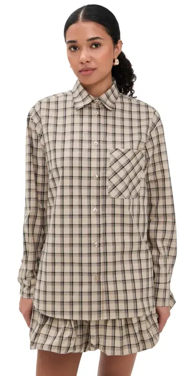 LE BOP Winnie Buttondown Khaki Check S | Thumbnail 1