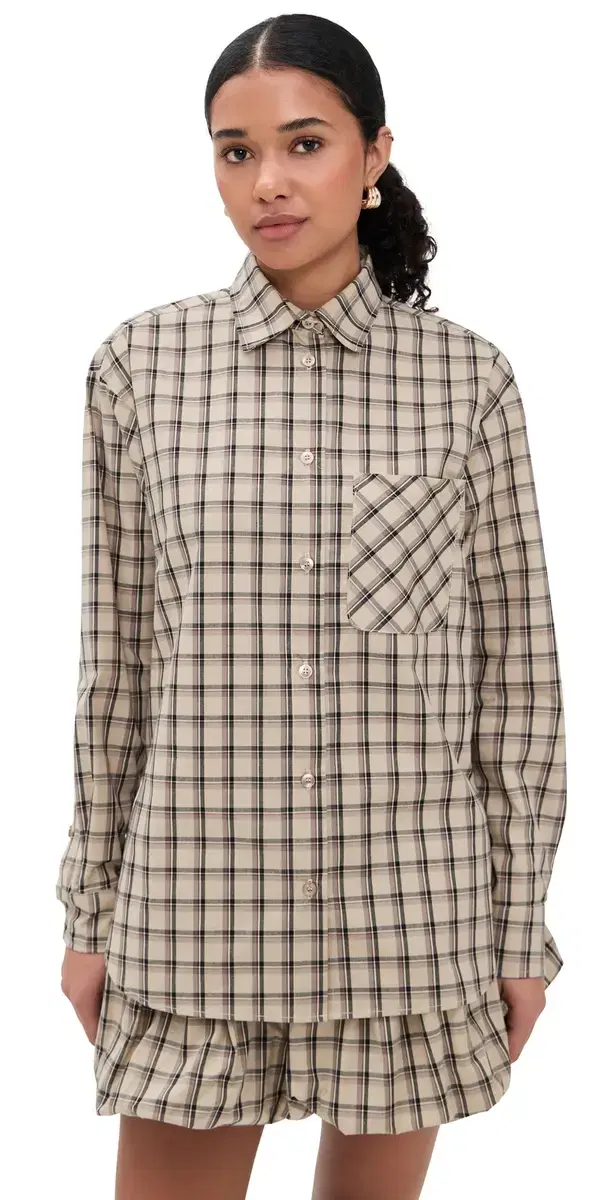 LE BOP Winnie Buttondown Khaki Check