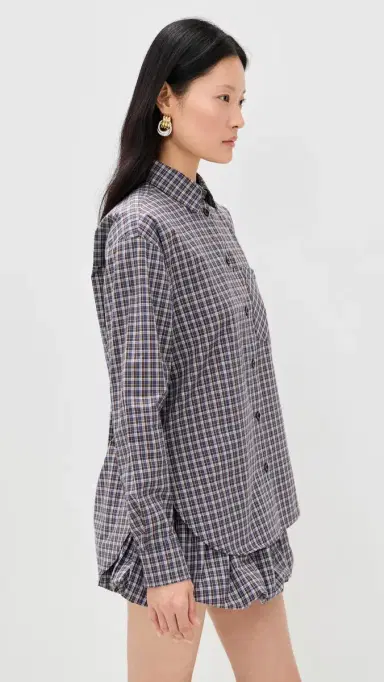 LE BOP Winnie Buttondown Chocolate Check M | Thumbnail 4 LE BOP Winnie Buttondown Chocolate Check M | Thumbnail 4