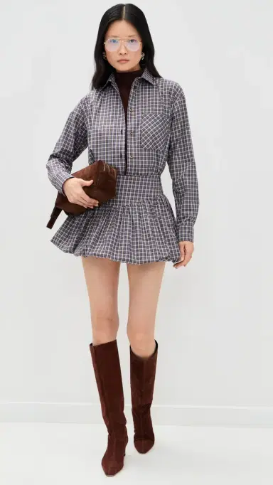 LE BOP Winnie Buttondown Chocolate Check M | Thumbnail 5 LE BOP Winnie Buttondown Chocolate Check M | Thumbnail 5