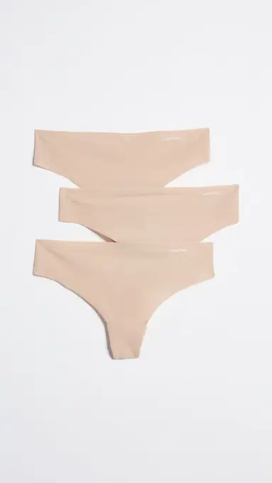 Calvin Klein Underwear Invisibles Thongs 3 Pack Light Caramel | Thumbnail 2