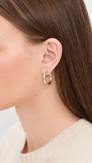 Jennifer Fisher Thread Huggy Earrings Two-Tone One Size | Thumbnail 3 Jennifer Fisher Thread Huggy Earrings Two-Tone One Size | Thumbnail 3