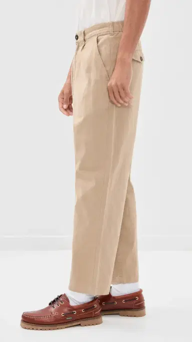 Barbour Cotton Linen Relaxed Trousers Washed Stone 40 | Thumbnail 4