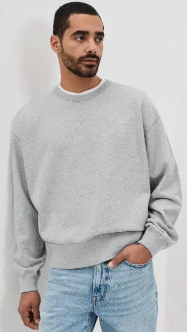 REIGNING CHAMP Mid-Weight Terry Relaxed Crew Neck Hgrey M | Thumbnail 2