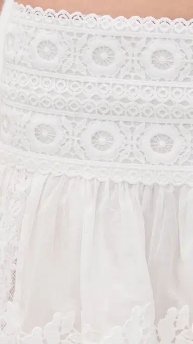 Guizio Ell Lace Trim Miniskirt Ivory M | Thumbnail 6