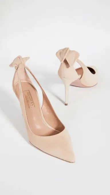 Aquazzura 85mm Bow Tie Pumps Honey | Thumbnail 5