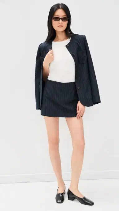 Favorite Daughter The Favorite Skort Navy Pinstripe | Thumbnail 2