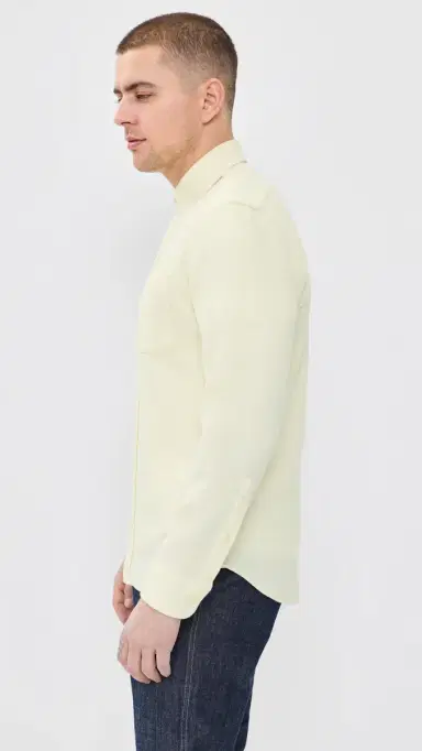 Taylor Stitch The Jack Button Down Shirt Vintage White Waffle 46 | Thumbnail 4