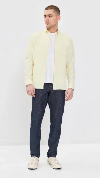 Taylor Stitch The Jack Button Down Shirt Vintage White Waffle 46 | Thumbnail 5