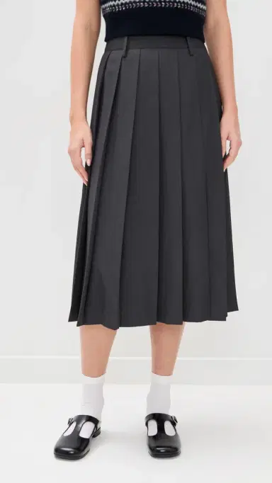 DUNST Pleats Long Skirt Charcoal Grey | Thumbnail 2 DUNST Pleats Long Skirt Charcoal Grey | Thumbnail 2