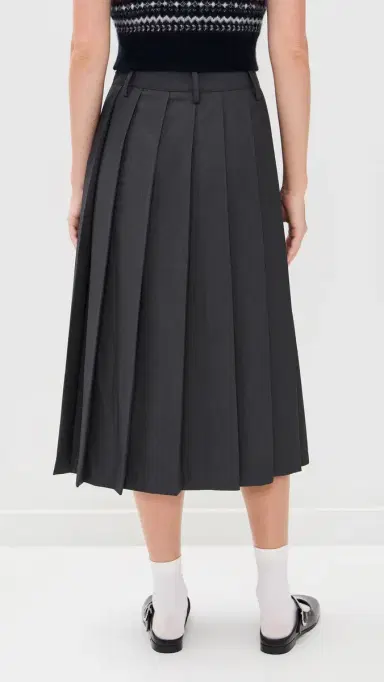 DUNST Pleats Long Skirt Charcoal Grey | Thumbnail 3 DUNST Pleats Long Skirt Charcoal Grey | Thumbnail 3
