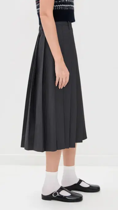 DUNST Pleats Long Skirt Charcoal Grey | Thumbnail 4 DUNST Pleats Long Skirt Charcoal Grey | Thumbnail 4
