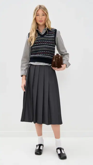 DUNST Pleats Long Skirt Charcoal Grey | Thumbnail 5 DUNST Pleats Long Skirt Charcoal Grey | Thumbnail 5