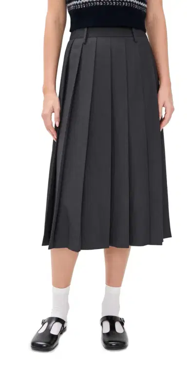DUNST Pleats Long Skirt Charcoal Grey | Thumbnail 1 DUNST Pleats Long Skirt Charcoal Grey | Thumbnail 1