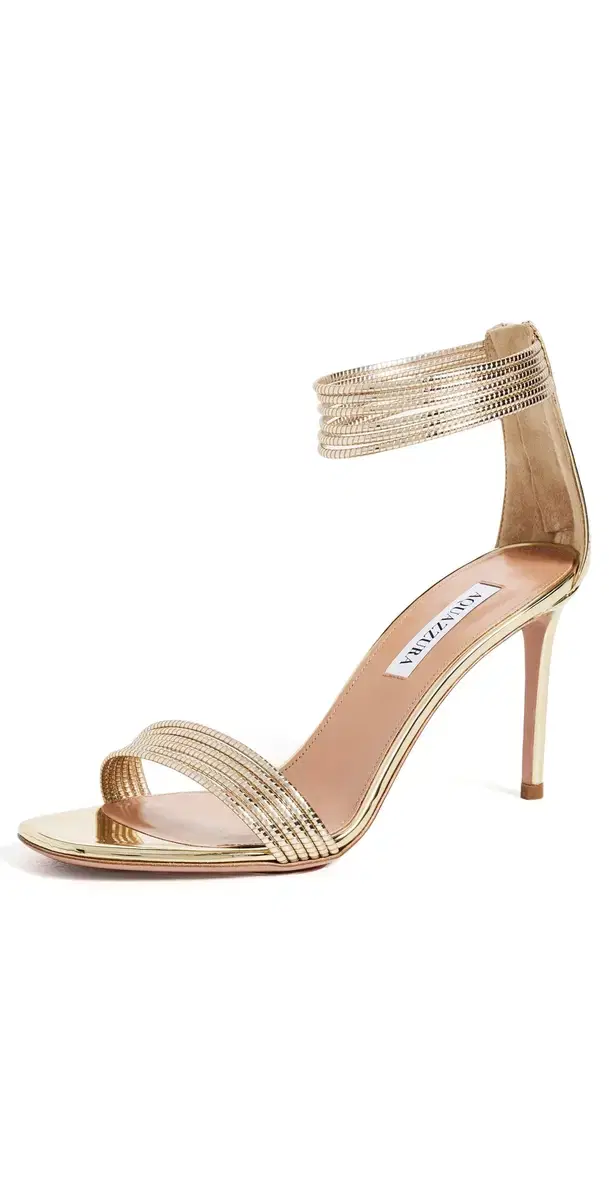 Aquazzura Sway Sandals 85mm Soft Gold
