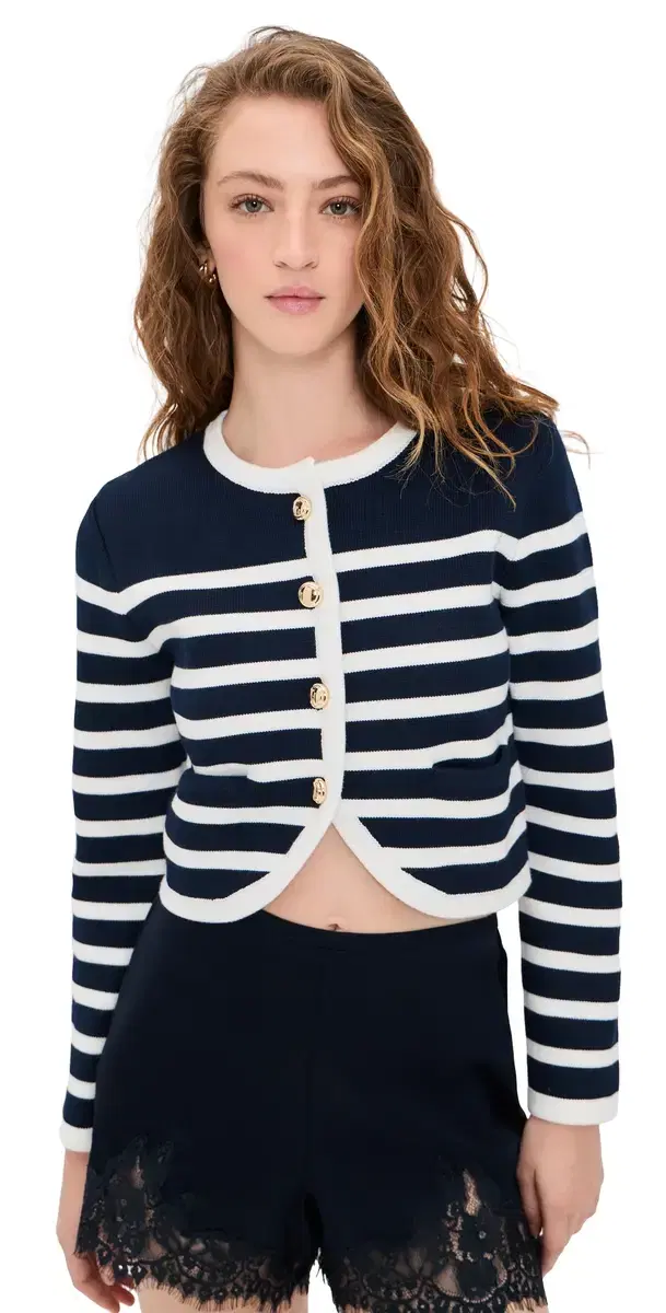 English Factory tripe Cardigan Navy/Off White