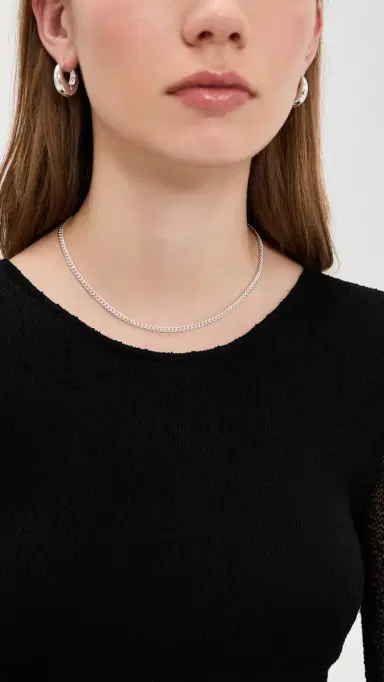 Zoë Chicco Sterling Silver Small Curb Chain Necklace Sterling Silver One Size | Thumbnail 3