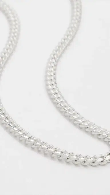 Zoë Chicco Sterling Silver Small Curb Chain Necklace Sterling Silver One Size | Thumbnail 4