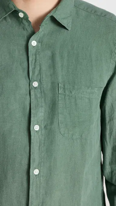 Portuguese Flannel Linen Shirt Dry Green M | Thumbnail 6 Portuguese Flannel Linen Shirt Dry Green M | Thumbnail 6