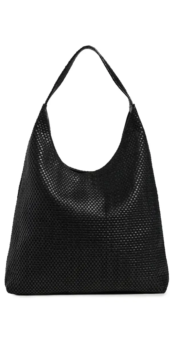 Lattice Weave Large Tote Black One Size