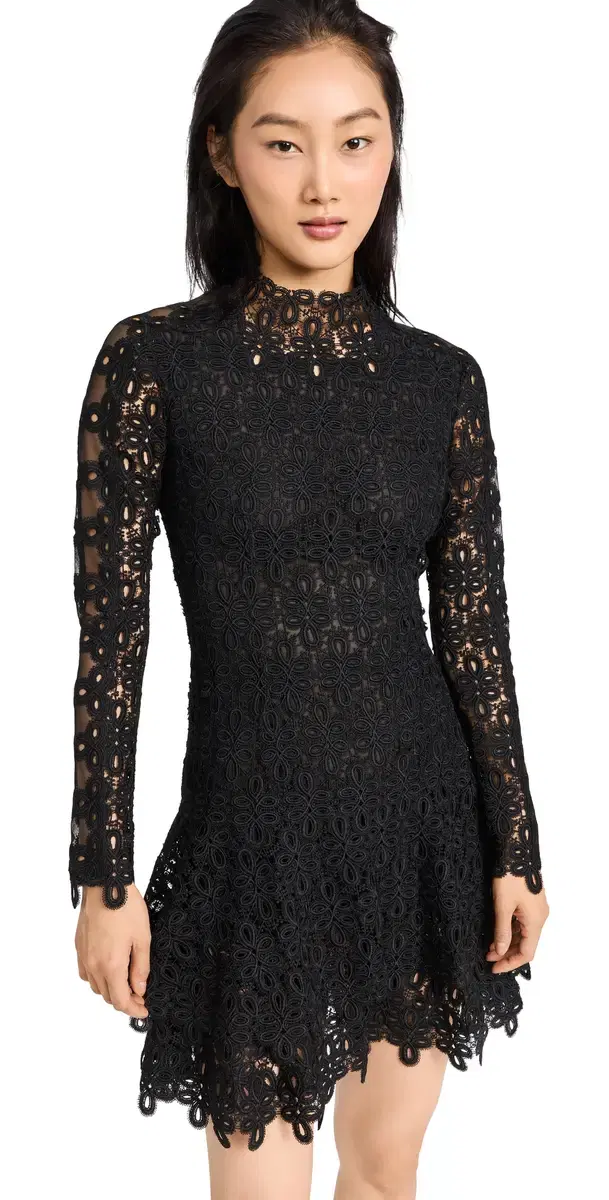 Joy Lace Mini Dress Black