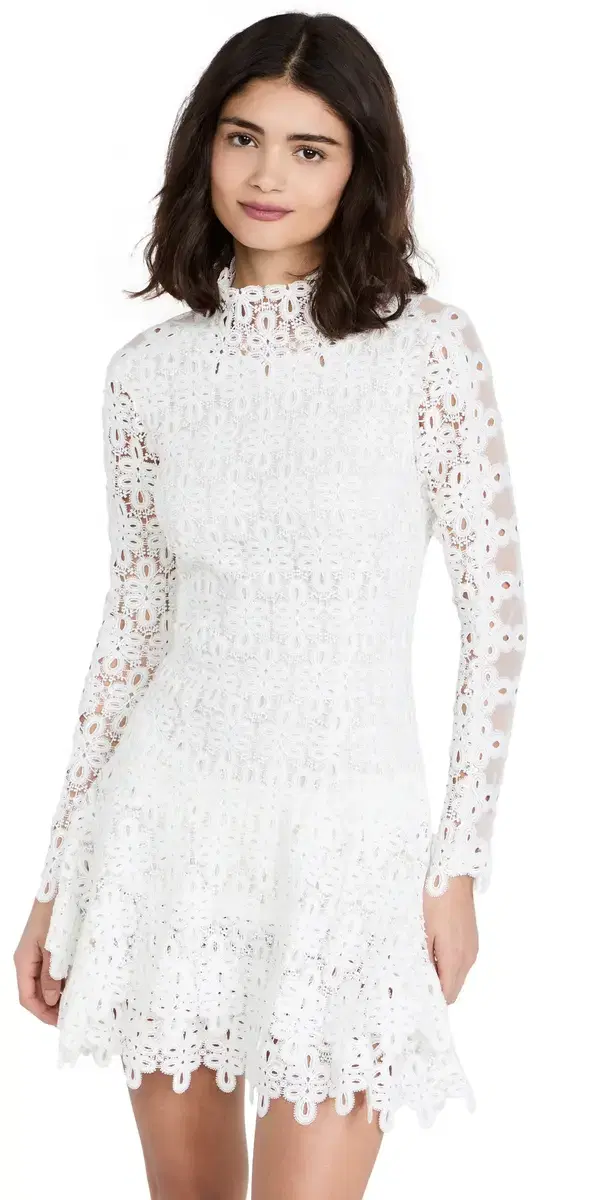 Joy Lace Mini Dress White