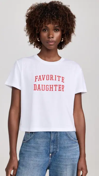 Favorite Daughter Cropped Collegiate Tee White Rouge L | Thumbnail 2