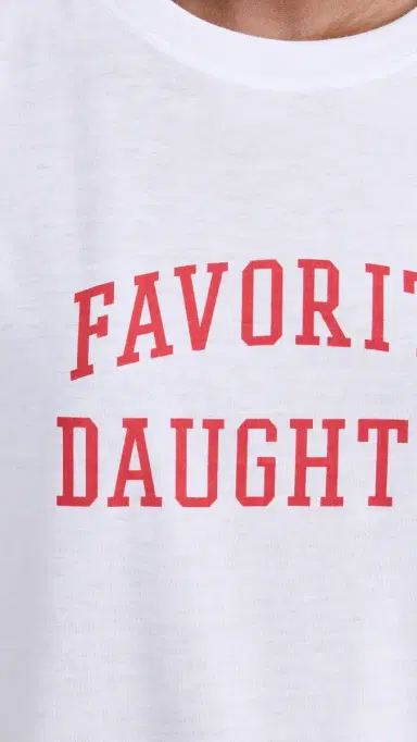 Favorite Daughter Cropped Collegiate Tee White Rouge L | Thumbnail 6
