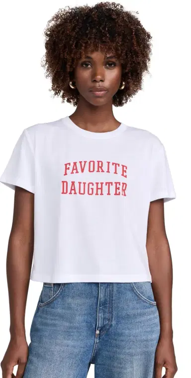 Favorite Daughter Cropped Collegiate Tee White Rouge L | Thumbnail 1