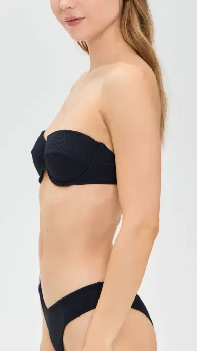 Montce Bustier Bikini Top Black Rib L | Thumbnail 4 Montce Bustier Bikini Top Black Rib L | Thumbnail 4