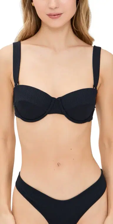 Montce Bustier Bikini Top Black Rib L | Thumbnail 1 Montce Bustier Bikini Top Black Rib L | Thumbnail 1