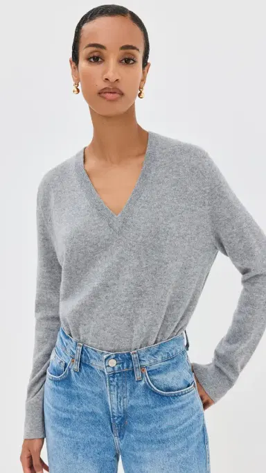 Jenni Kayne Flynn Cashmere Sweater Grey | Thumbnail 2