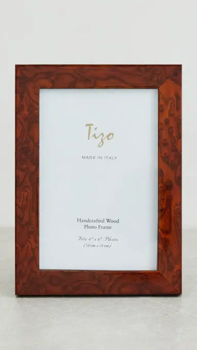 Tizo Design Italian Brown Burl Wood Frame 4x6 | Thumbnail 4