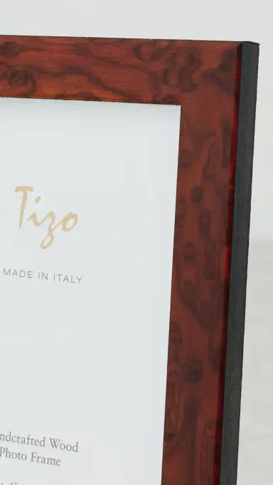 Tizo Design Italian Brown Burl Wood Frame 4x6 | Thumbnail 5