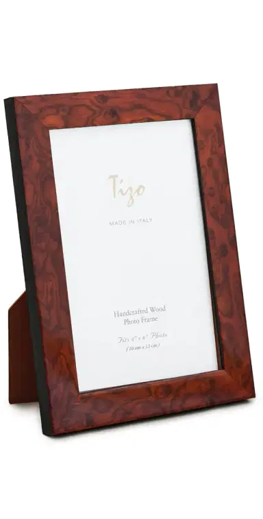 Tizo Design Italian Brown Burl Wood Frame 4x6 | Thumbnail 1