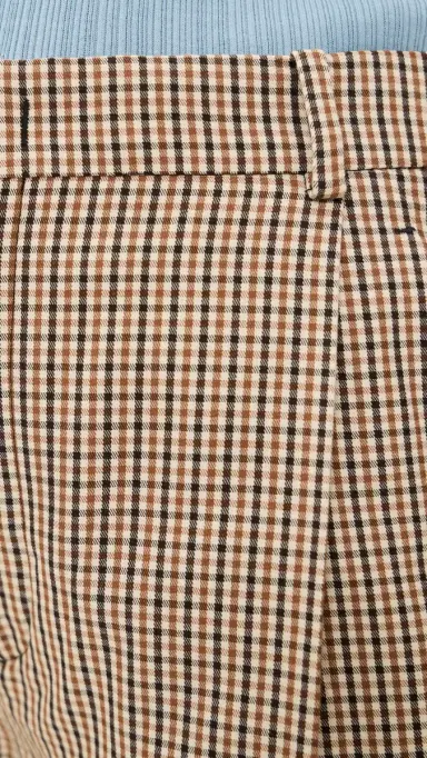 Vince Camille Wide Leg Trousers Lt Wheatstone Check 2 | Thumbnail 6
