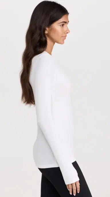 Splits59 Louise Rib Long Sleeve Tee White | Thumbnail 4 Splits59 Louise Rib Long Sleeve Tee White | Thumbnail 4