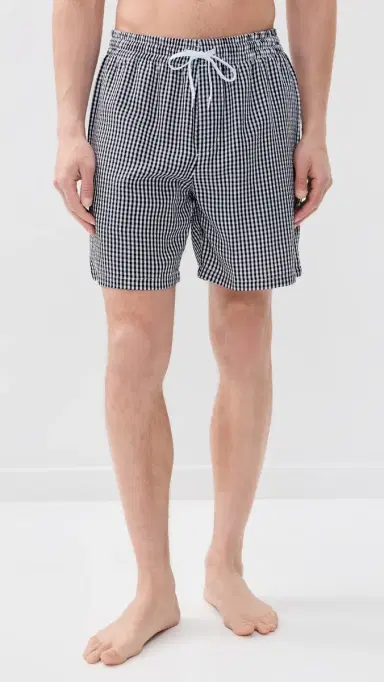 Dur Doux Checked eersucker wim Trunks 6 Black, White | Thumbnail 2