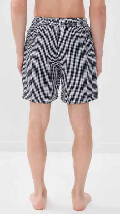 Dur Doux Checked eersucker wim Trunks 6 Black, White | Thumbnail 3