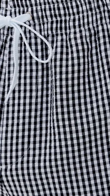 Dur Doux Checked eersucker wim Trunks 6 Black, White | Thumbnail 6