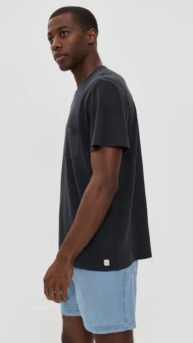 Marine Layer Relaxed Hemp Cotton Tee Faded Black M | Thumbnail 4