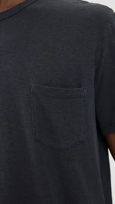 Marine Layer Relaxed Hemp Cotton Tee Faded Black M | Thumbnail 6
