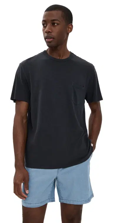 Marine Layer Relaxed Hemp Cotton Tee Faded Black M | Thumbnail 1