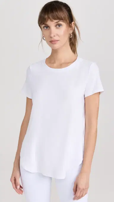 Beyond Yoga Featherweight On The Down Low Tee Cloud White | Thumbnail 2