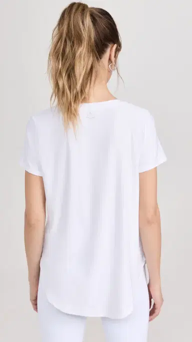 Beyond Yoga Featherweight On The Down Low Tee Cloud White | Thumbnail 3