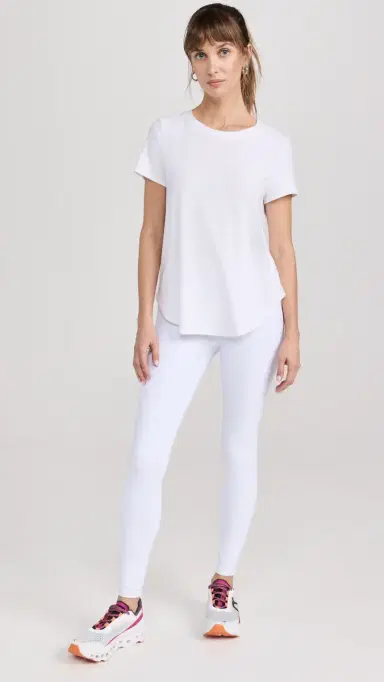 Beyond Yoga Featherweight On The Down Low Tee Cloud White | Thumbnail 5