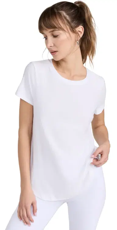 Beyond Yoga Featherweight On The Down Low Tee Cloud White | Thumbnail 1