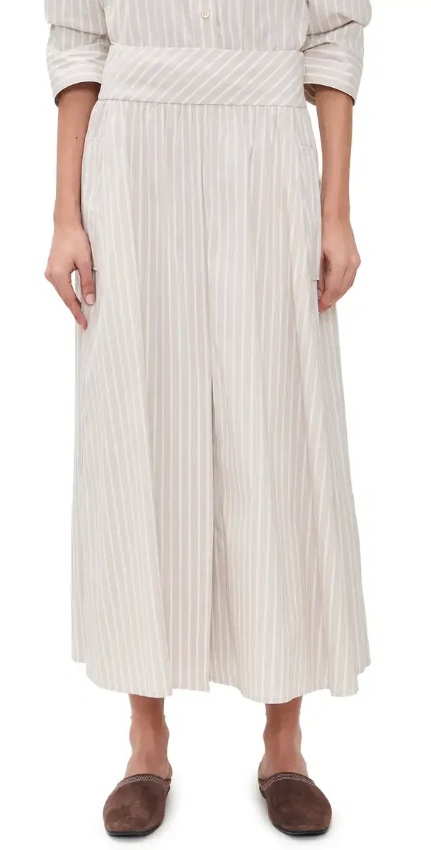 A-Line Stripe Skirt Sand Multi