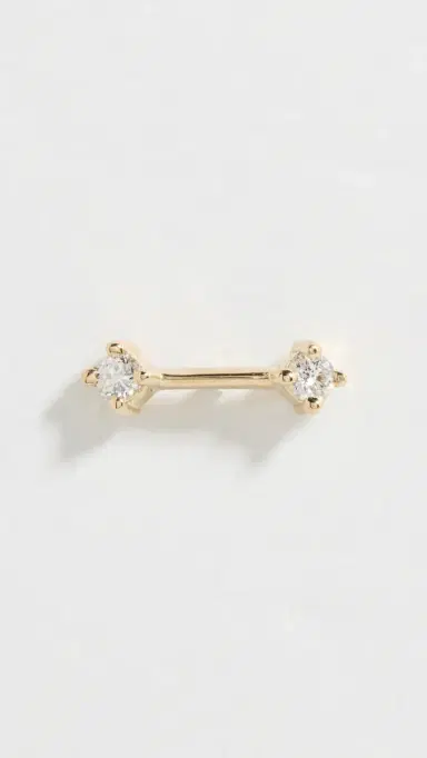 Zoë Chicco 14k Gold Prong Dash Single Stud Earrings 14k Yellow Gold One Size | Thumbnail 2