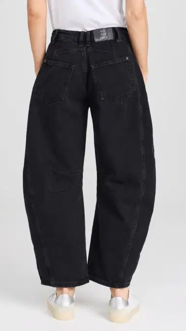 Free People We The Free Good Luck Mid-Rise Barrel Jeans Soundwave 30 | Thumbnail 3